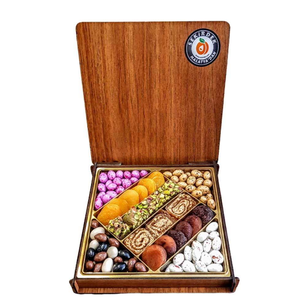 Yazıhan Class Hediyelik Kayısı Ahşap Kutu 850 Gr