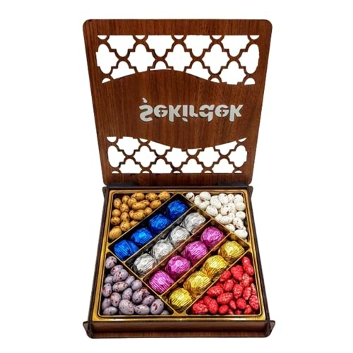 Yazıhan Çoko Hediyelik Çikolata Şekirdek Ahşap Kutu 850 Gr